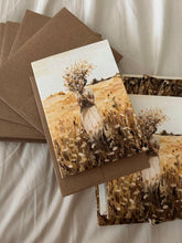 Load image into Gallery viewer, Cards - Girl with Flowers: In Gold
