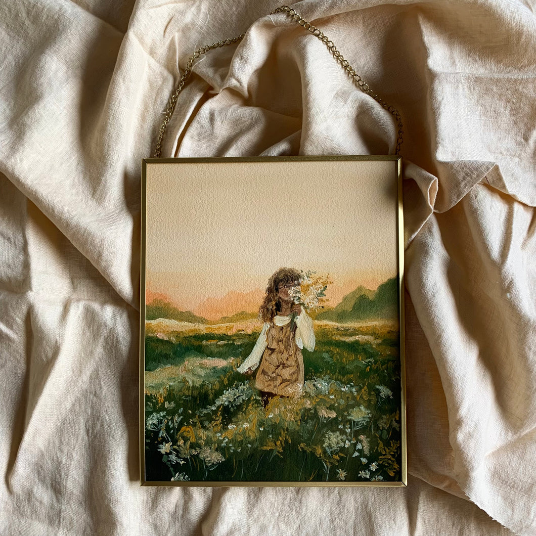 Girl With Flowers: On a Smokey September Evening