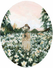 Load image into Gallery viewer, &quot;Girl With Flowers: At Sunset&quot; Print on Paper
