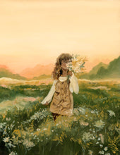 Load image into Gallery viewer, &quot;Girl With Flowers: On a Smokey September Evening&quot; Print on Paper
